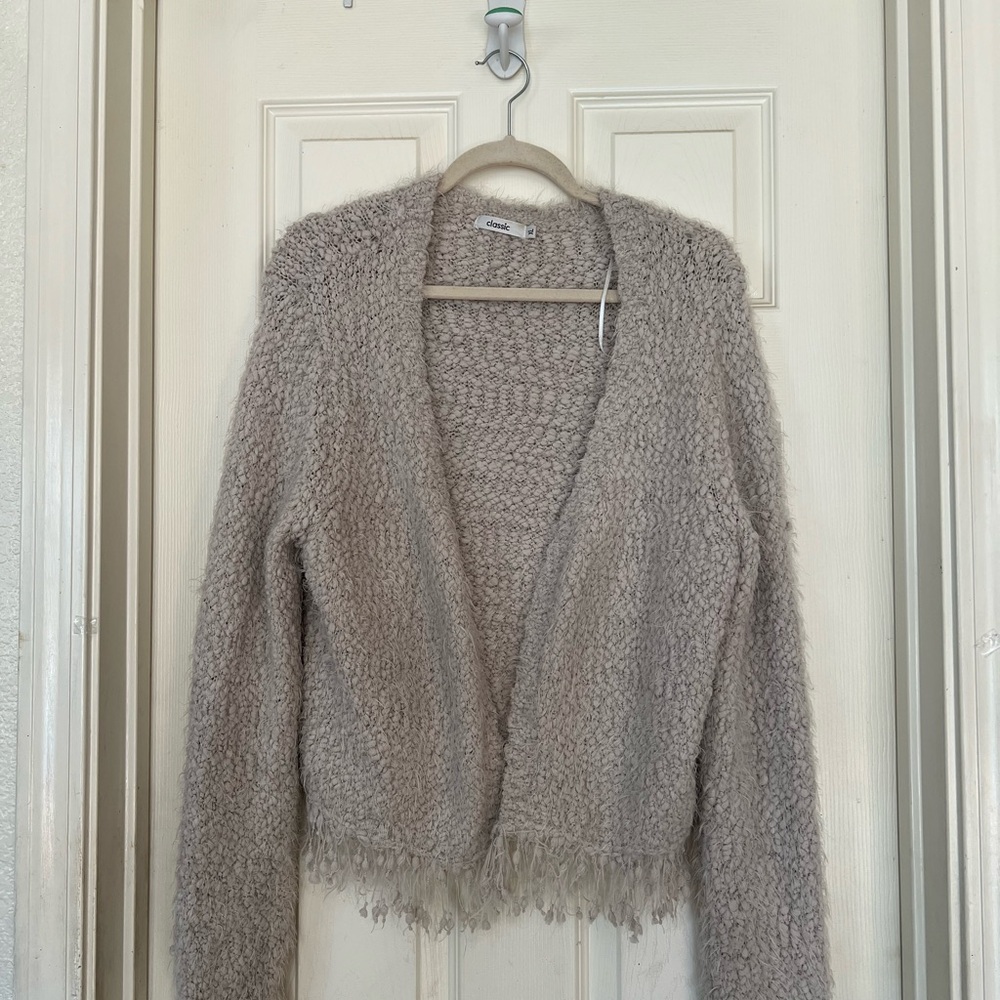 Classic Women's Cardigan in Soft Beige